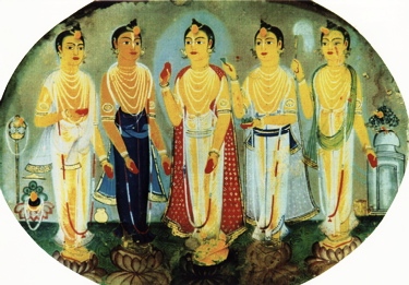 Панча-таттва. Фотография фрески одного из храмов в округе Надия
