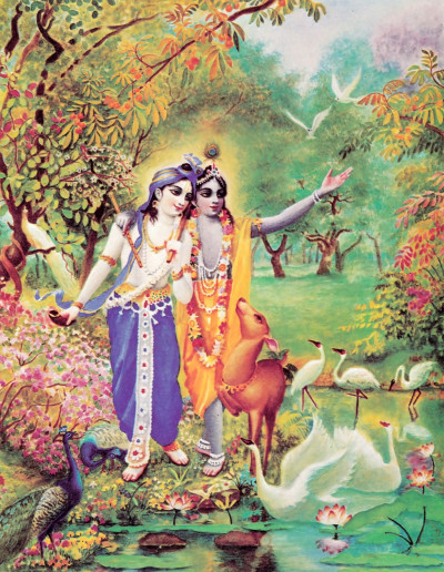 Господь Шри Кришна, Личность Бога, вместе с Баларамой играли роль людей