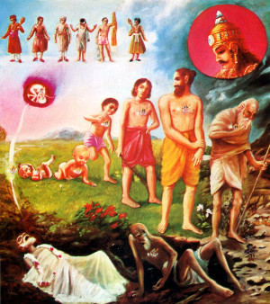 Картина переселения души из первого издания Бхагавад-Гиты как она есть