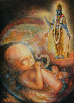 Ребенок во чреве матери молится Верховному Господу