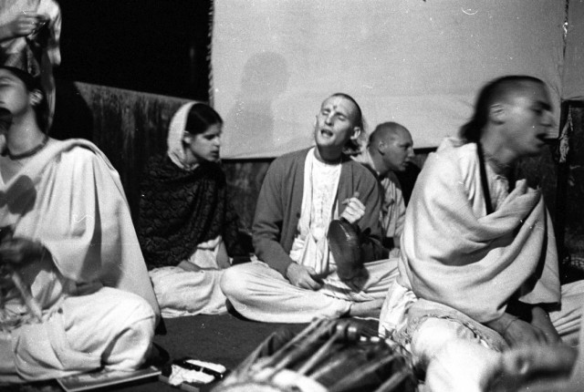 1970 Radha Krishna Temple album recording in studio