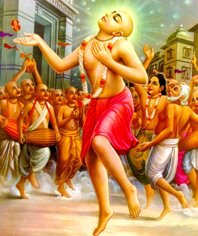 Шри Чайтанья Махапрабху танцует в киртане