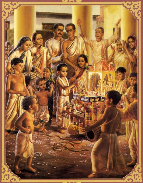 Как и праздник в Пури, Ратха-ятра Абхая продолжалась восемь дней. Вся его семья, а также соседские дети присоединились к процессии. 