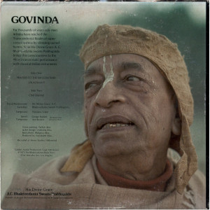 Govinda_Srila Prabhupada’s - Govinda LP (Classic ISKCON Vinyl). Оборот обложки пластинки 1975 года