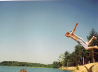 Хакимов А.Г. (Чайтанья Чандра Чаран дас). Фото в прыжке в воду