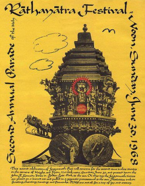 Афиша второго ежегодного фестиваля Ратха-ятры. Сан-Франциско 1968 г.