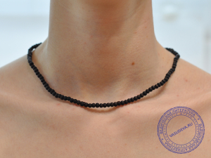 Кантхималы (бусы) из Туласи. 1 ряд. С Радха-кунды (эксклюзив). Средние. Темные.