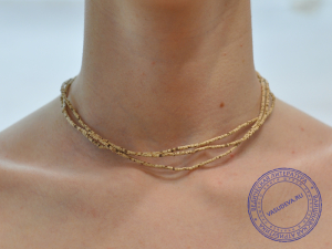 Кантхималы (бусы) из Туласи с Радха-кунды (мелкие). 3 ряда. 2 мм (эксклюзив).