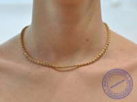 Кантхималы (бусы) из Туласи с Радха-кунды (крупные). 1 ряд. Шри Радхе (эксклюзив). Светлые.