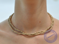 Кантхималы (бусы) из Туласи. 2 ряда. С Радха-кунды (эксклюзив). Средние, 5 мм. Светлые.