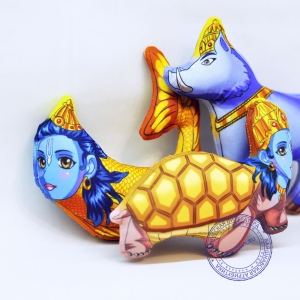 Мягкие игрушки "Матсья, Курма, Вараха", 14 см