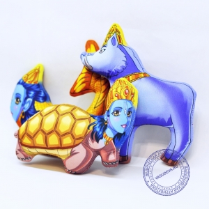 Мягкие игрушки "Матсья, Курма, Вараха", 14 см