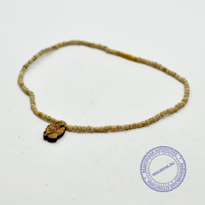 Кантхималы (бусы) из Туласи. 1 ряд. С кулоном "Радха Кришна". С Радха-кунды (эксклюзив). Светлые.