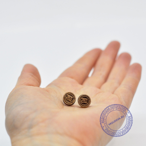 Серьги из Туласи с Радха-кунды, круглые