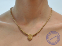 Кантхималы (бусы) из Туласи. 1 ряд. С кулономШри Радхе. С Радха-кунды (эксклюзив). Светлые.