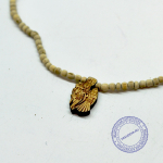 Кантхималы (бусы) из Туласи. 1 ряд. С кулоном "Радха Кришна". С Радха-кунды (эксклюзив). Светлые.